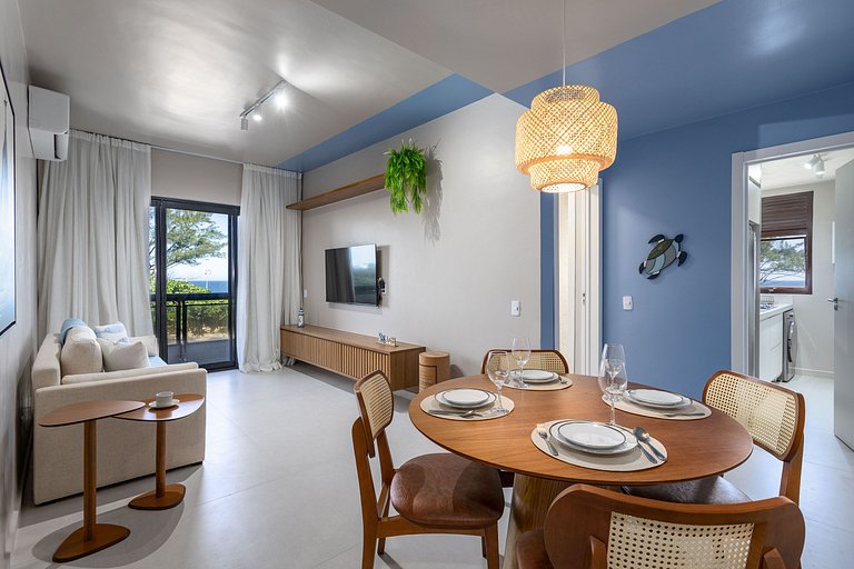 Novo Vista Mar com Varanda - Mobiliado e Decorado
