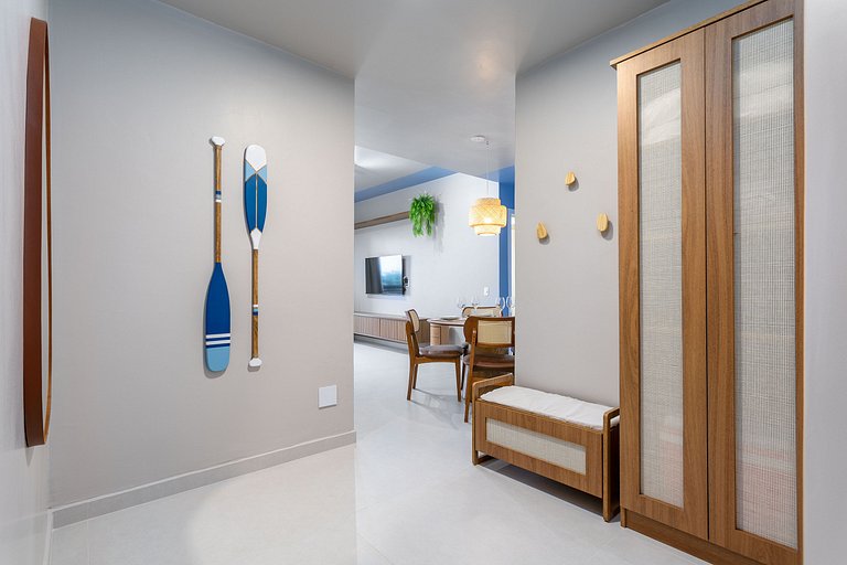 Novo Vista Mar com Varanda - Mobiliado e Decorado