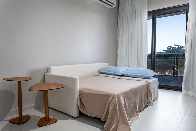 Novo Vista Mar com Varanda - Mobiliado e Decorado