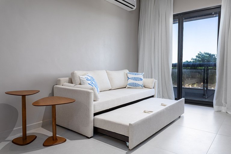 Novo Vista Mar com Varanda - Mobiliado e Decorado