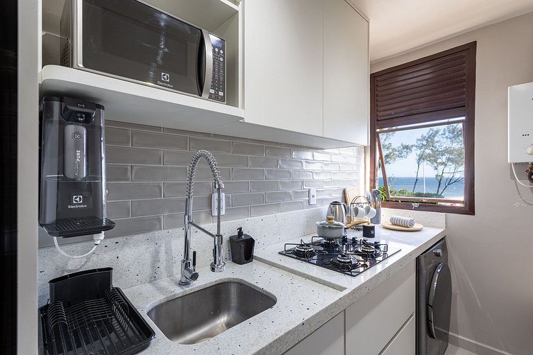 Novo Vista Mar com Varanda - Mobiliado e Decorado